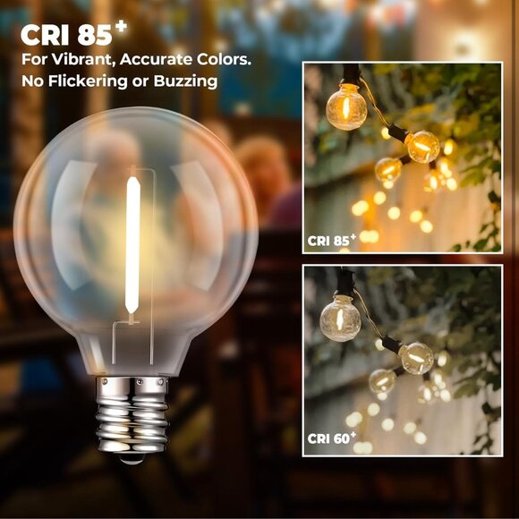 36 Pack G40 LED Replacement Bulbs  Shatterproof 1 Watt E12 LED Bulb for Outdoor - Picture 6 of 6